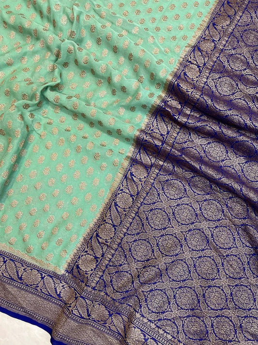 Aliva khaddi gorgette saree