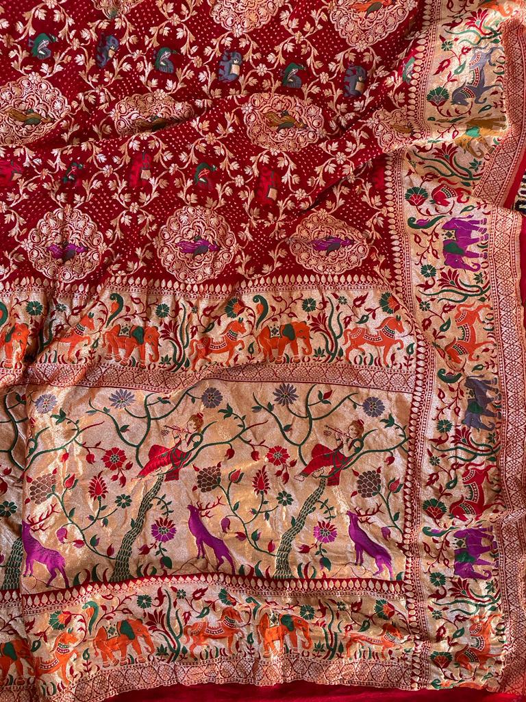 Rajwada handloom gorgette Dupatta