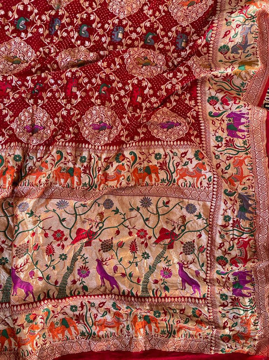 Rajwada handloom gorgette Dupatta