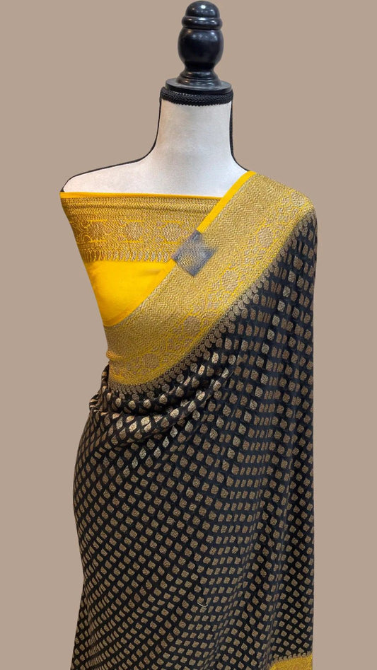Aliva khaddi gorgette saree