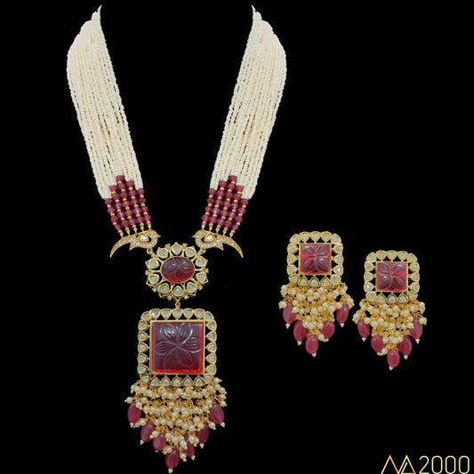 Sangvi Pearl stone necklace set