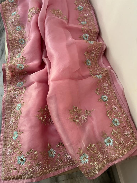 Ramisha organza wedding saree