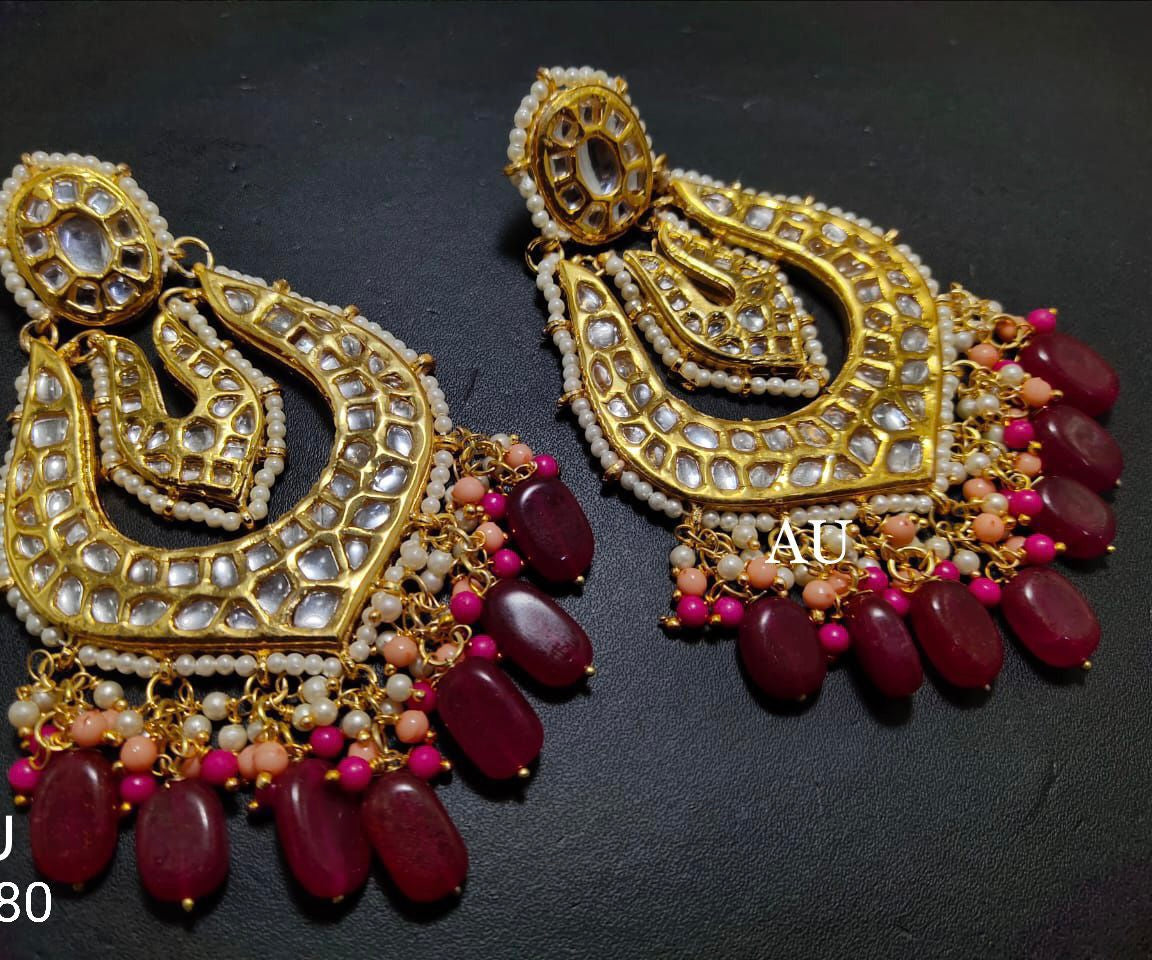 Shishir Kundan beaded earrings