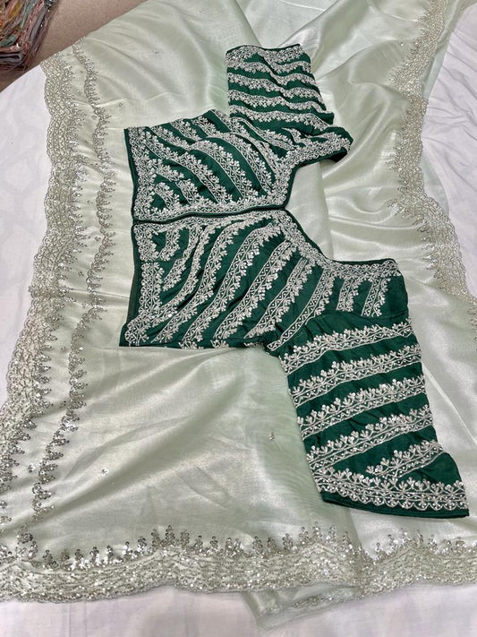 Zain’s tissue organza saree