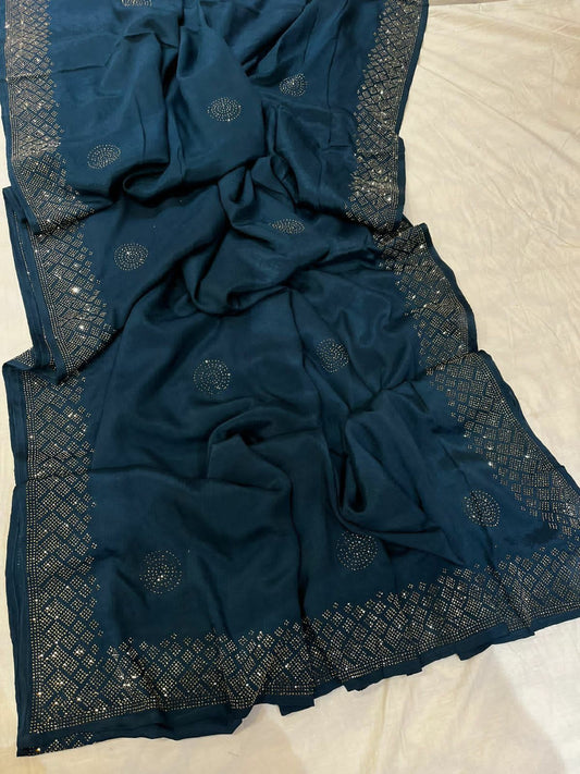 Satin partywear saree