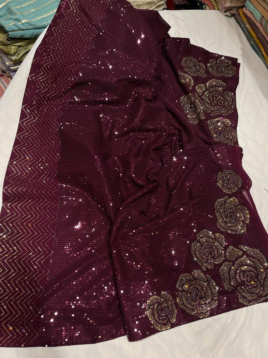 Swarovski sequence saree