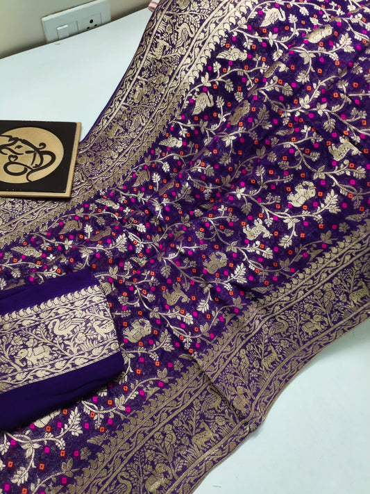 Kamisha khaddi gorgette saree