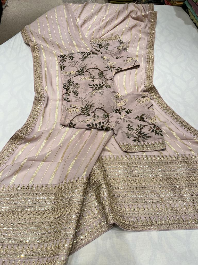 Summer striped trendy saree