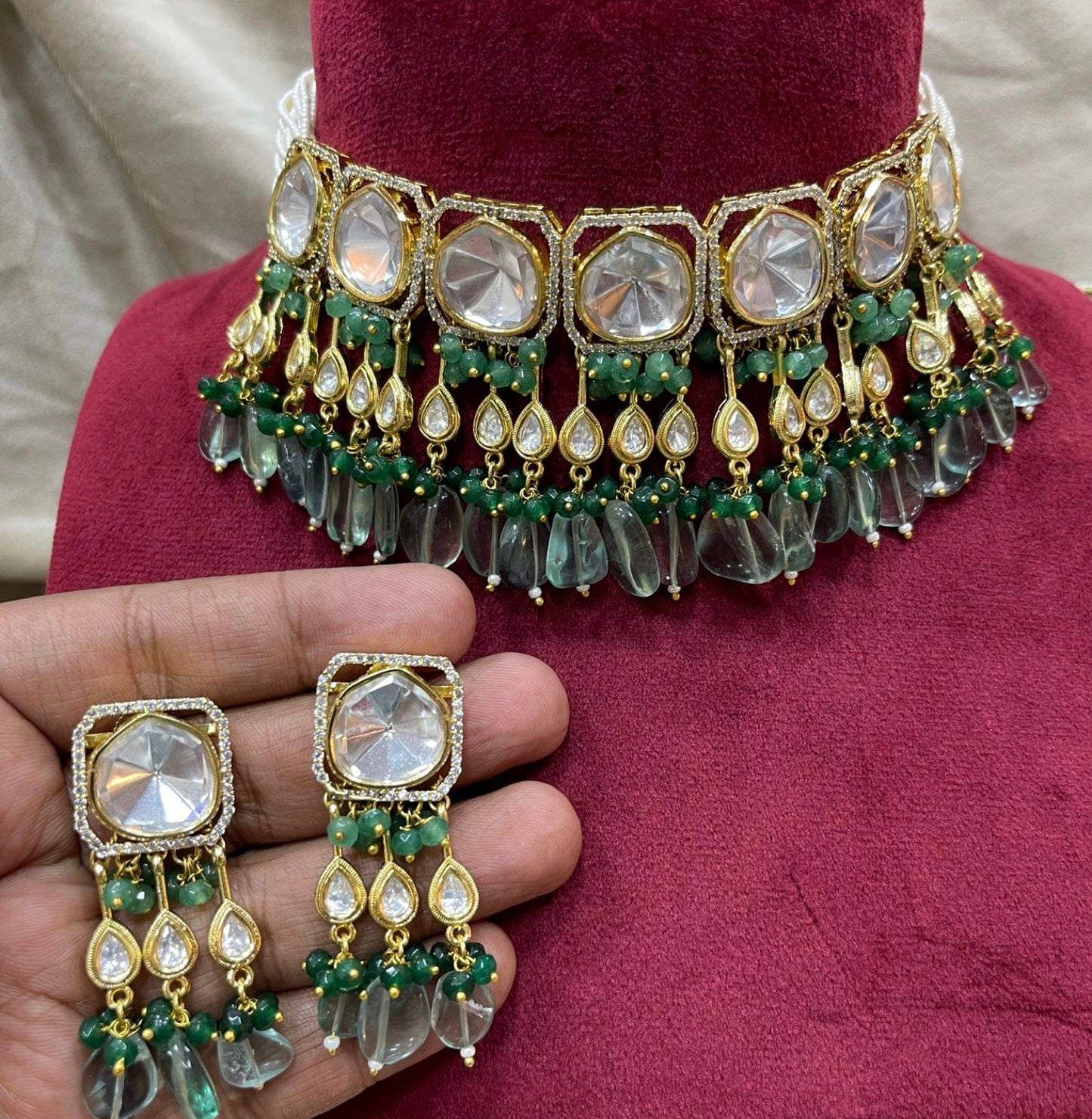 Nikisha Kundan polki choker set
