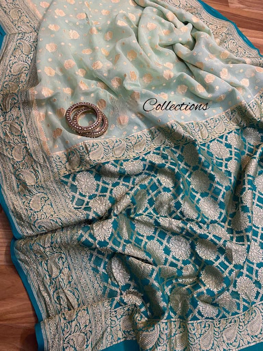 Alica handwoven khaddi gorgette saree