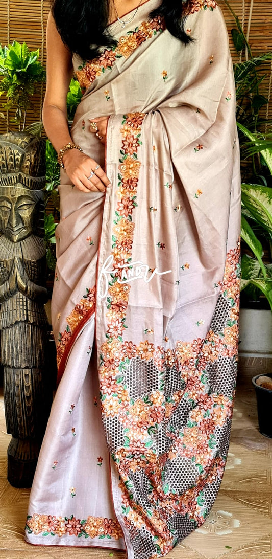 Soft tussar silk saree