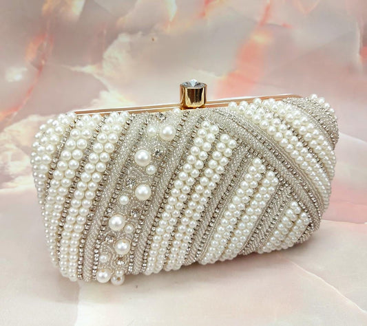 Pearl studded clutch bag Partywear purse women purse