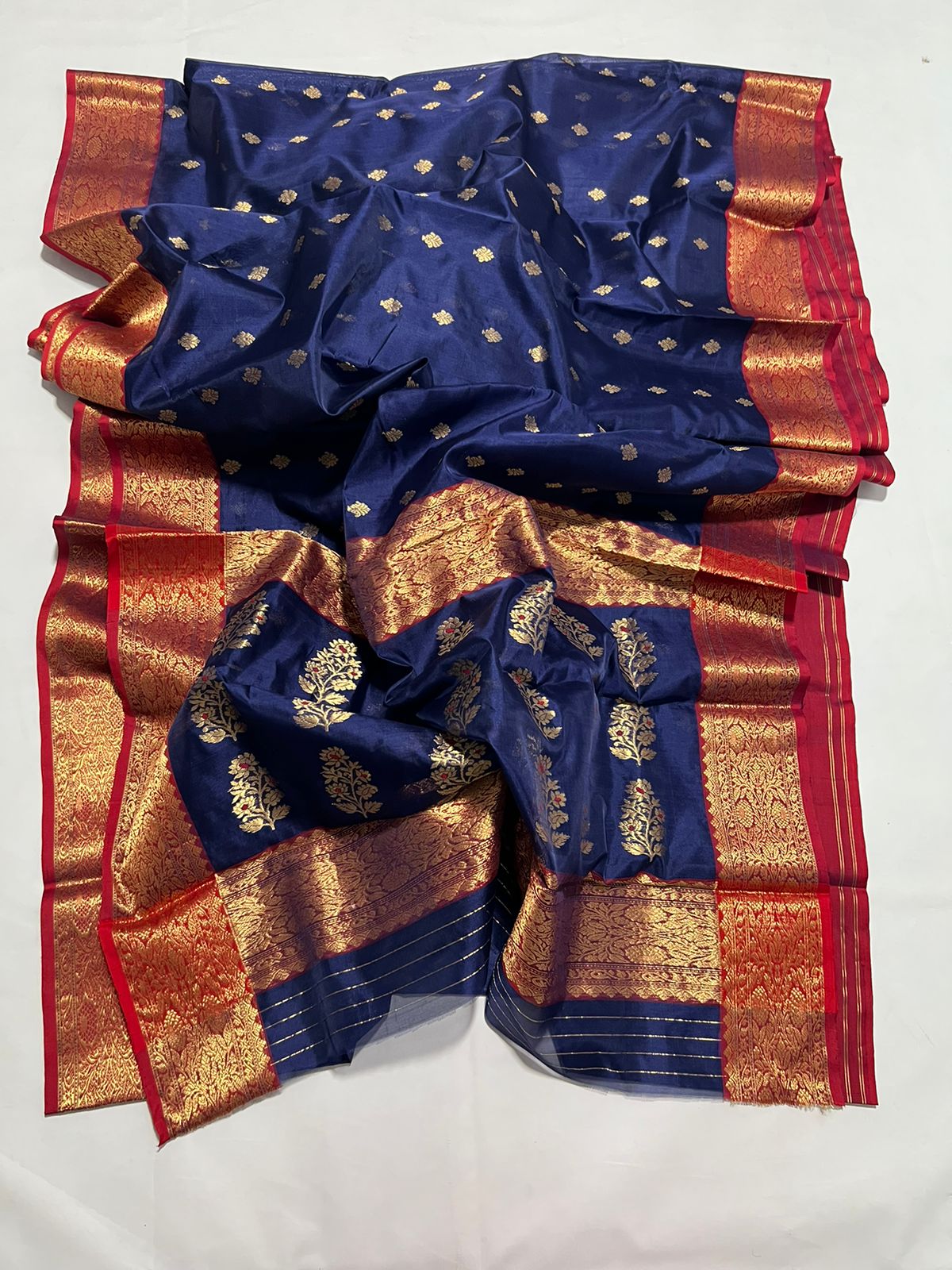 Royal blue Chanderi saree