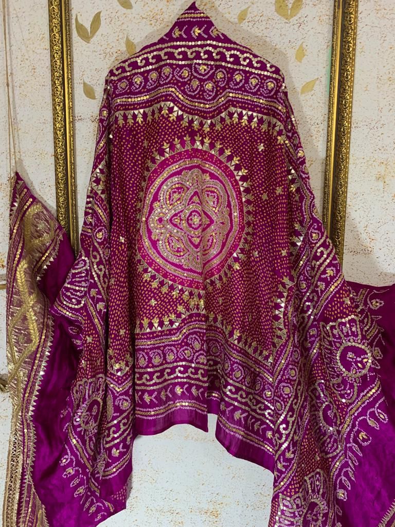 Gajji silk bandhej Dupatta