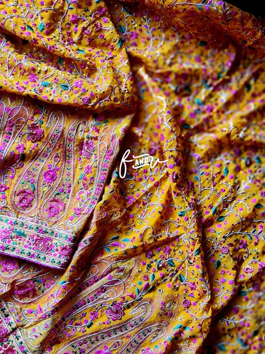 Paisley Kashmiri traditional saree