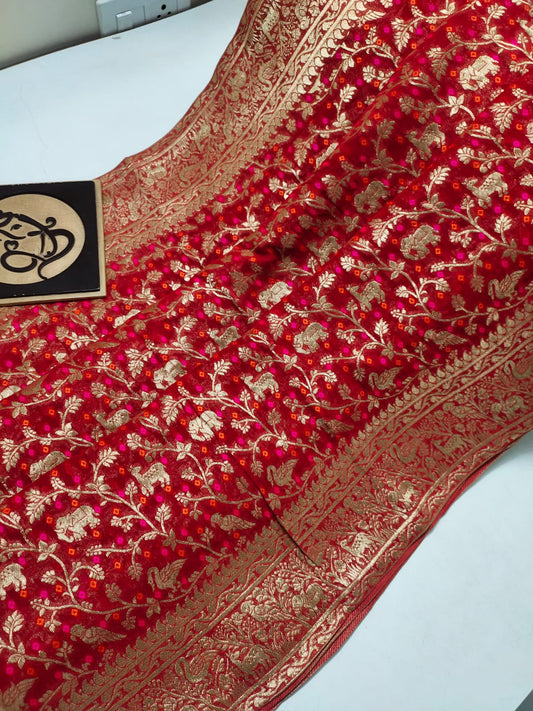 Kamisha khaddi gorgette saree