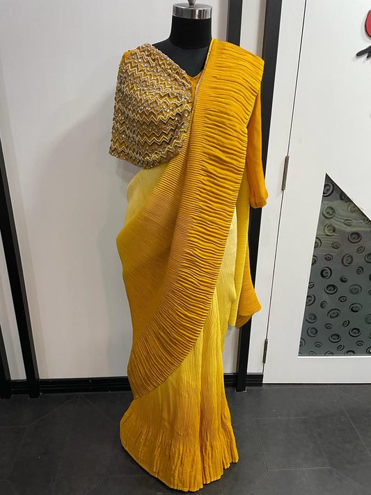 Fancy crushed saree