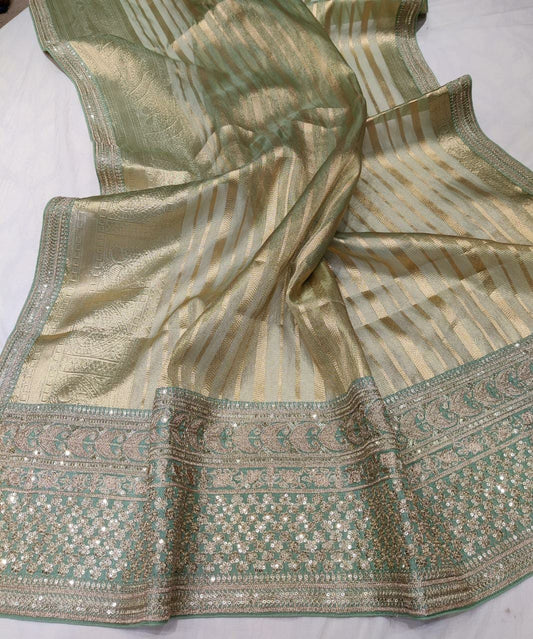 Nashel jari organza saree