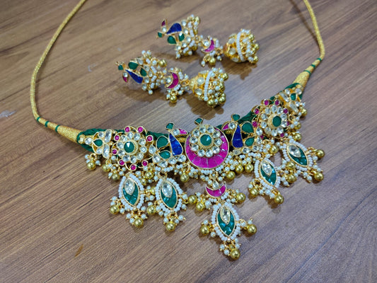Peacock Ahemdabadi choker set
