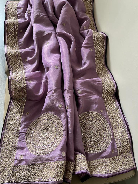 Zanelia tissue zardosi saree