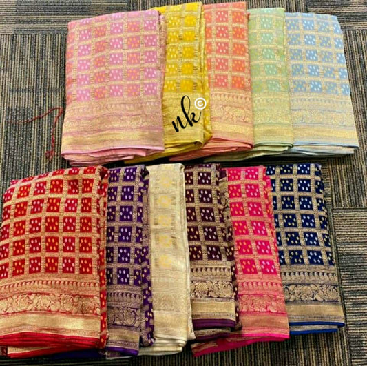 Bandhani gorgette saree