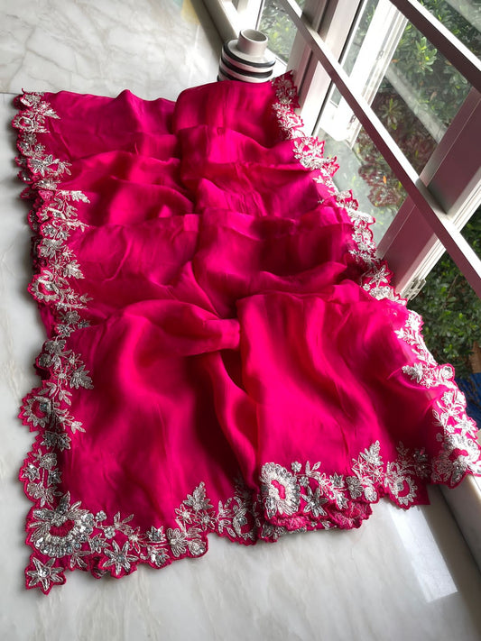 Mushika organza saree