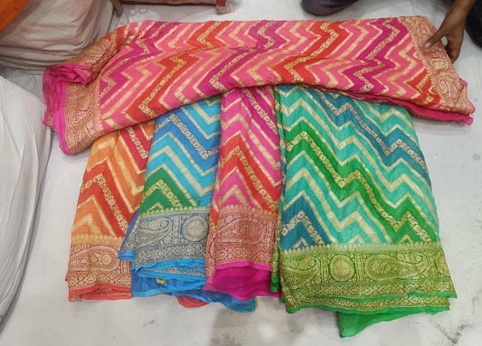 Nasheen banarsi gorgette saree
