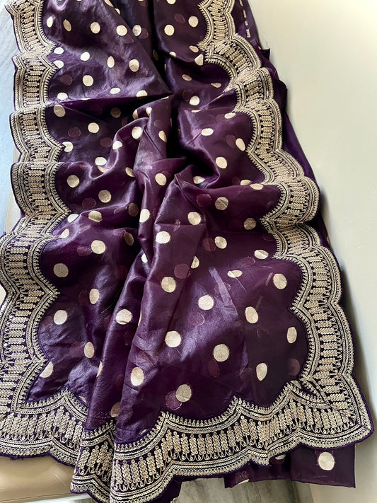 Scalloped organza inspired saree