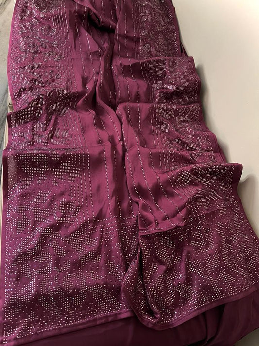 Waleda satin Swarovski sari