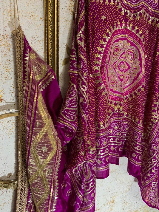 Gajji silk bandhej Dupatta