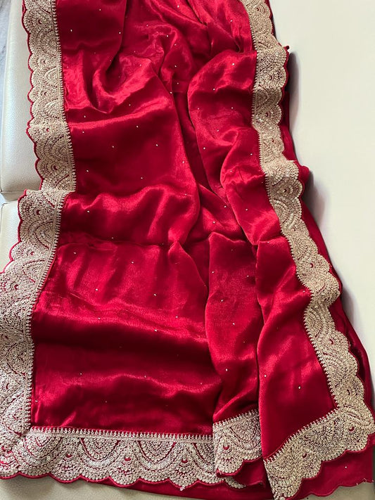 Humera chiffon satin beautiful saree