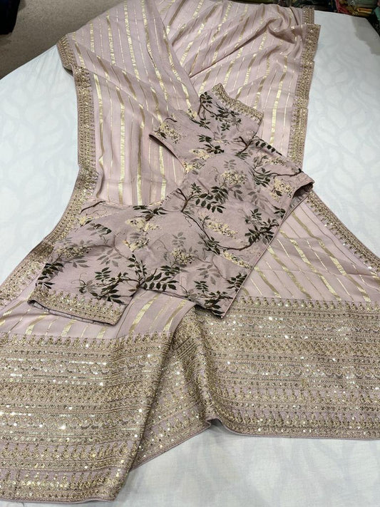 Summer striped trendy saree