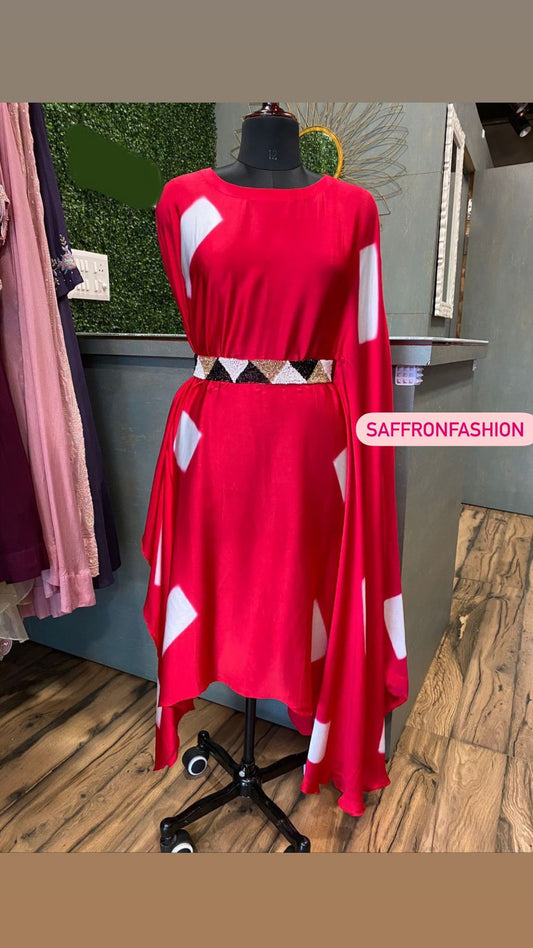 Red designer kaftan