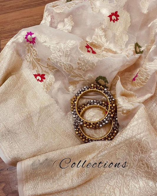 Roza banarsi weaved saree party wear saree Indian sari blouse