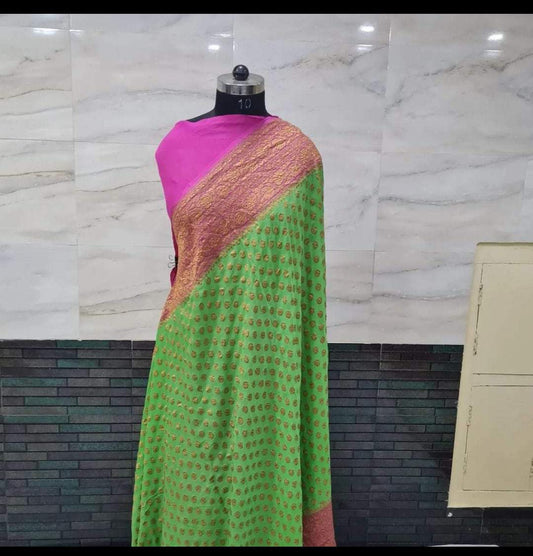 Noorjaha handloom gorgette saree