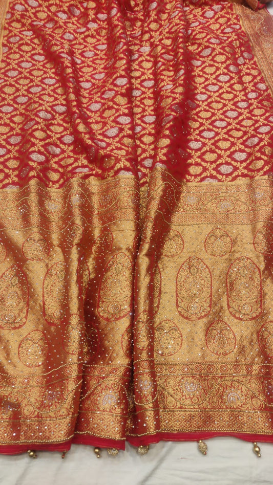 Gemni khaddi gorgette saree