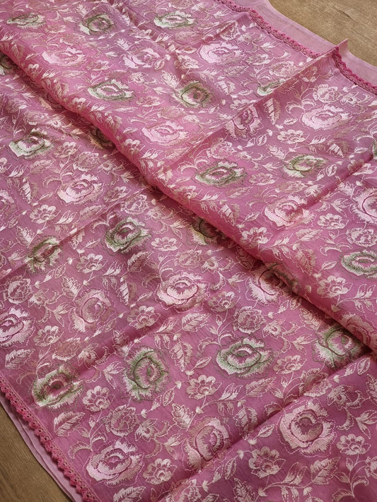 Leisha organza silk embroidery saree