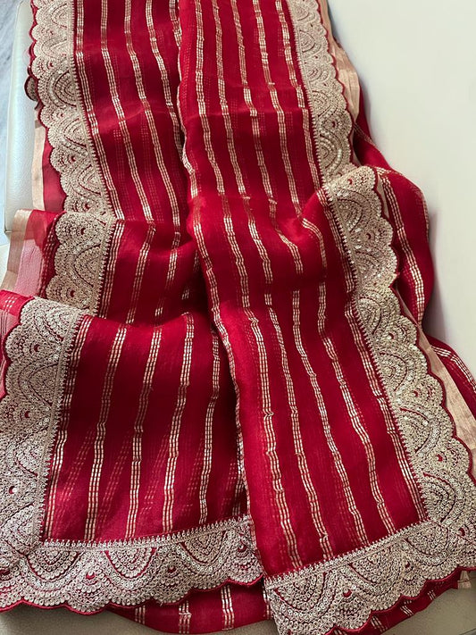 Vanisha organza striped saree
