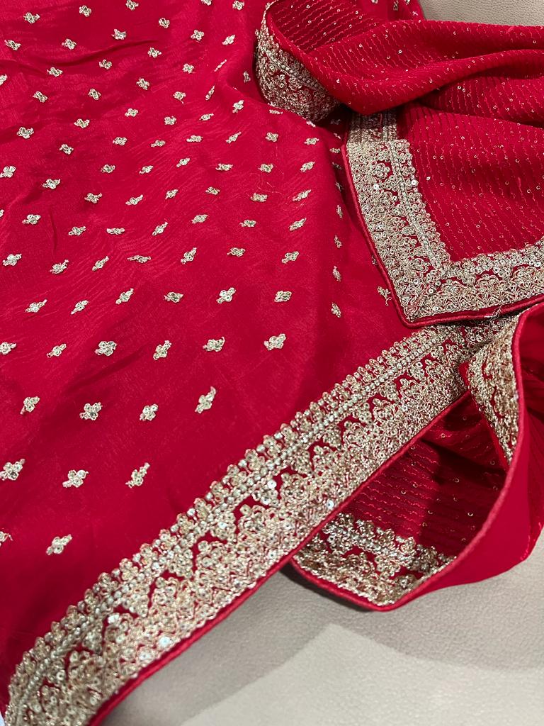 Gulzaar gorgette sequece saree