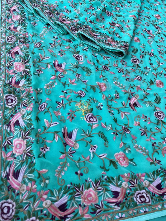 Floral Parsi inspired saree