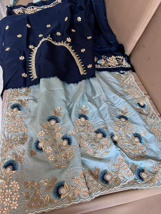 Avishka embroidered gottapatti saree