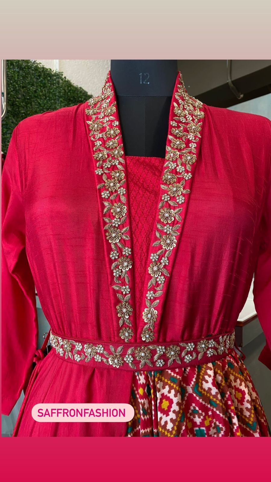 Lal Patola zardosi dress