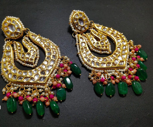 Shishir Kundan beaded earrings