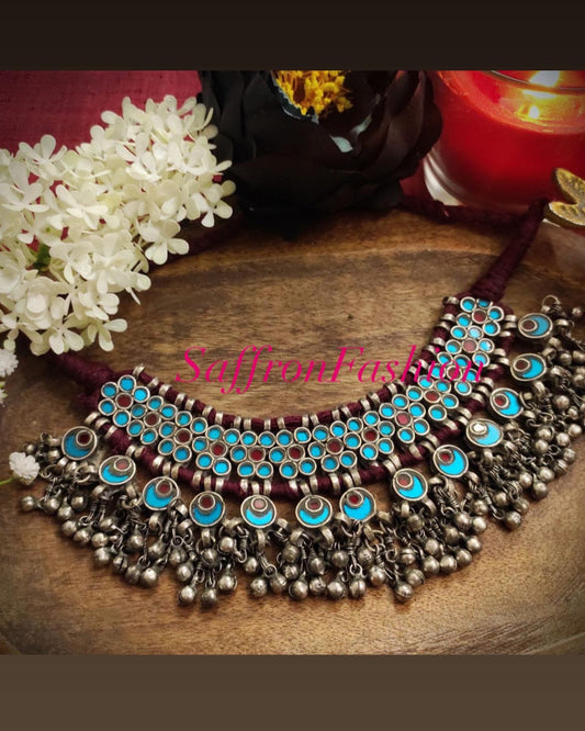 Firoza glass Afghani choker