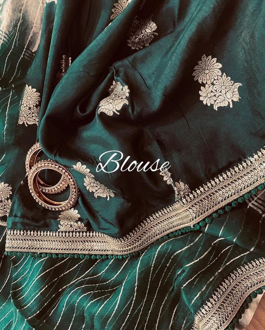 Striped weaving organza saree