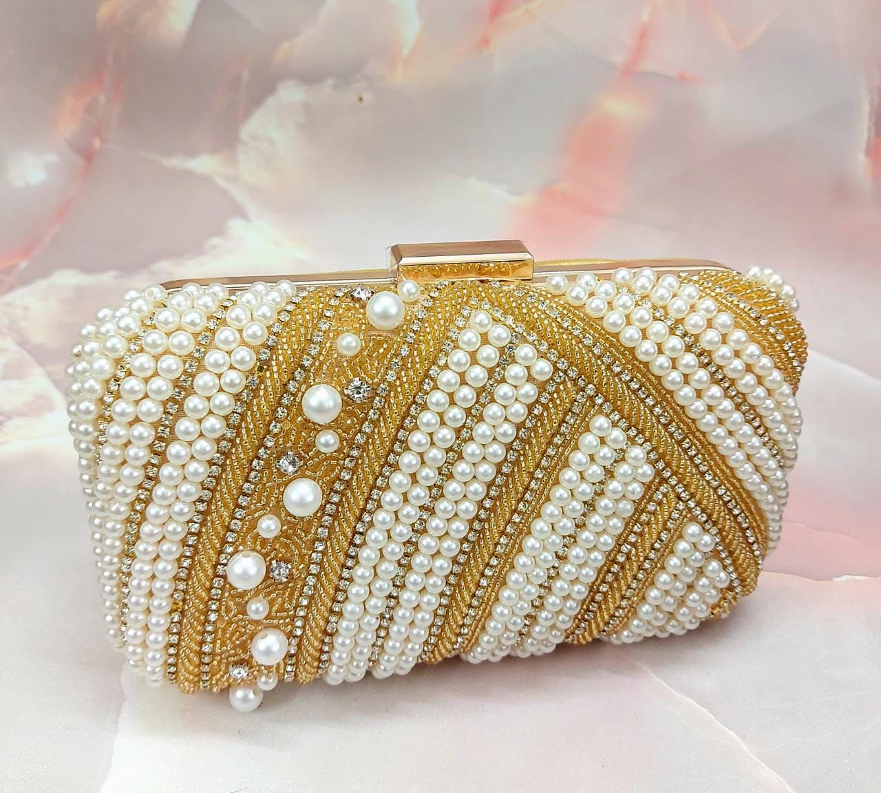 Pearl studded clutch bag Partywear purse women purse