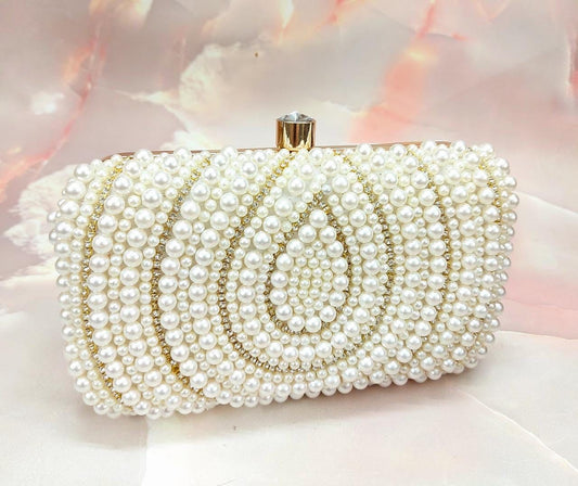 Pearl studded clutch bag Partywear purse women purse