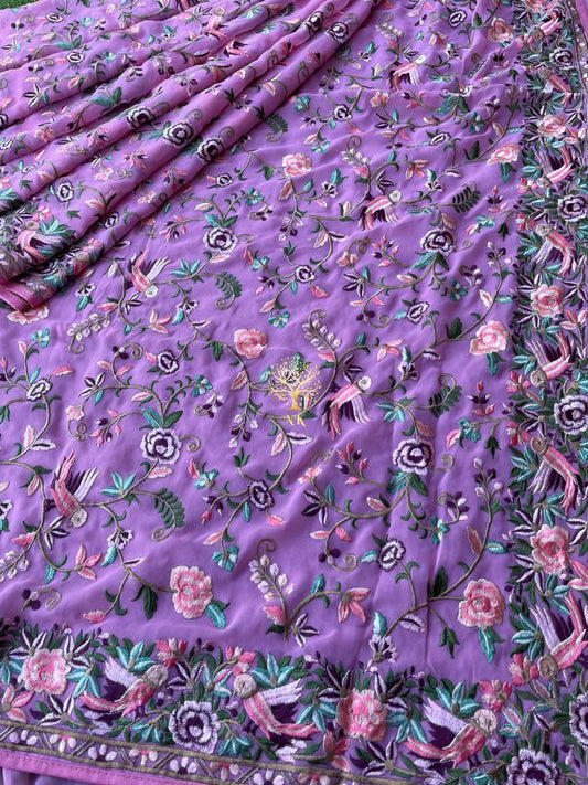 Floral Parsi inspired saree
