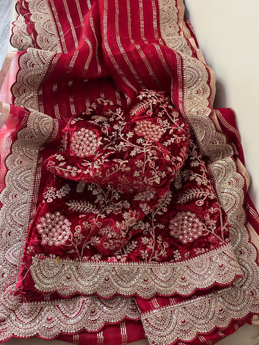 Vanisha organza striped saree