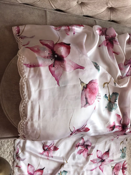 Satin luxury partywear saree